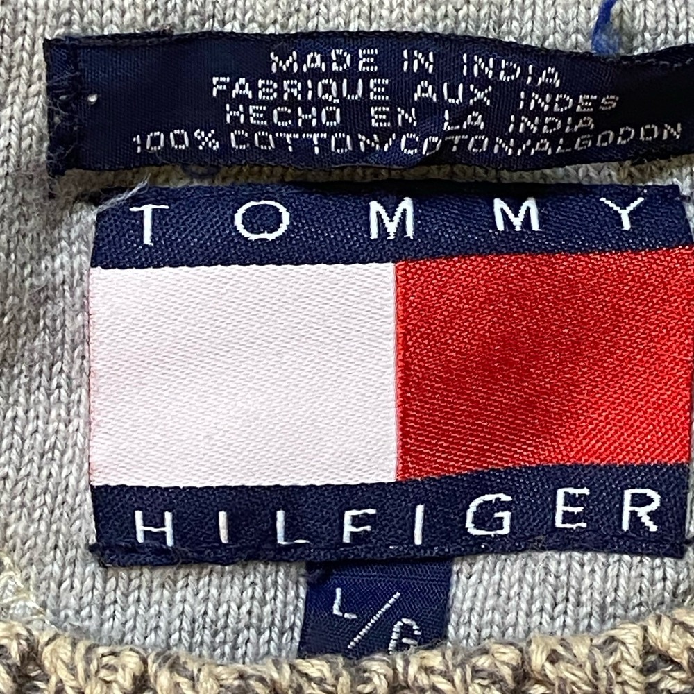 Tommy Hilfiger Sweater Argyle Cotton Knit Preppy Golf Men's Large Vintage Y2K - Picture 6 of 8